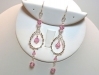 Sterling Silver Austrian Light Pink Crystal Chandelier Earrings