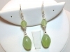 Sterling Silver Green Oriental Faceted Jade Dangle Earrings