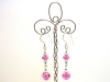 Sterling Silver Austrian Rose Pink Crystal Dangle Earrings