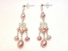 Sterling Silver Freshwater Pink Pearl Chandelier Earrings