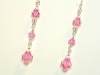 Austrian Light Pink Crystal Sterling Silver Wedding Earrings