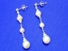Creamy White Freshwater Pearl Sterling Silver Dangle Earrings