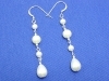 White Mother of Pearl Teardrop Sterling Silver Earrings