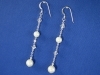Mother of Pearl & Crystal Sterling Silver Stiletto Earrings
