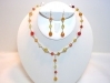 Faceted Carnelian Sterling Silver Pendant Y-Necklace Set