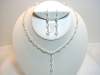 Austrian Crystal Sterling Silver Pendant Y-Necklace Set