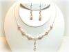 Pink Pearl Sterling Silver Chain Pendant Y-Necklace Set